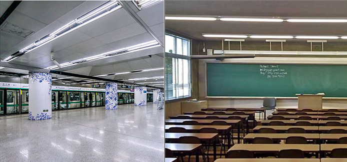 La carcasa de tubo LED producida por JE está dedicada a la transformación de tubos de luz LED en garajes subterráneos.