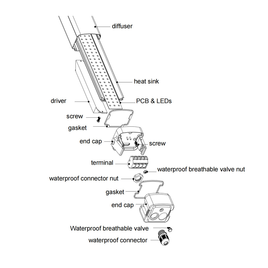 Accesorio de listón LED IP65